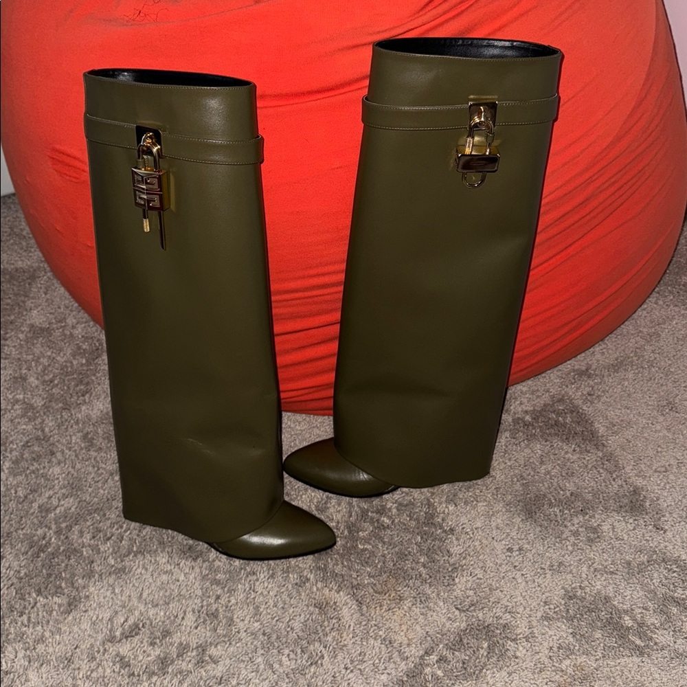 Givenchy Shark Boots Olive Green